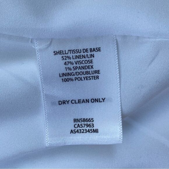 1901 Ecru White Linen Single-Button Blazer | Size 8 - Picture 12 of 13